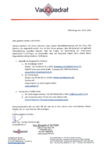 Anschreiben Schweiz ISO