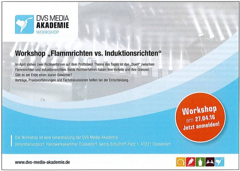 Read more about the article DVS-Akademie: Workshop „Flammrichten vs Induktionsrichten“ am 27.4.2016 in Düsseldorf