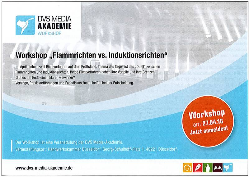 Read more about the article DVS-Akademie: Workshop „Flammrichten vs Induktionsrichten“ am 27.4.2016 in Düsseldorf